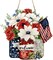4th of July Welcome Sign – Patriotic Wooden Front Door Decoration for Independence Day & Memorial Day, Red White Blue Flag Farmhouse Hanging Wall Decor